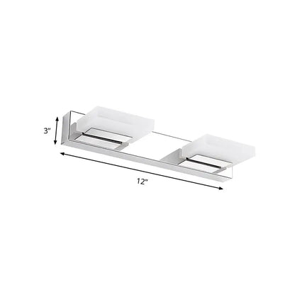 Modern chrome bathroom vanity light with acrylic shade bulb included