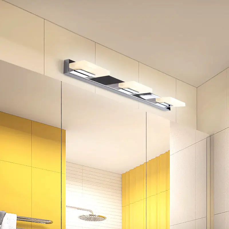 Modern chrome bathroom vanity light with acrylic shade bulb included