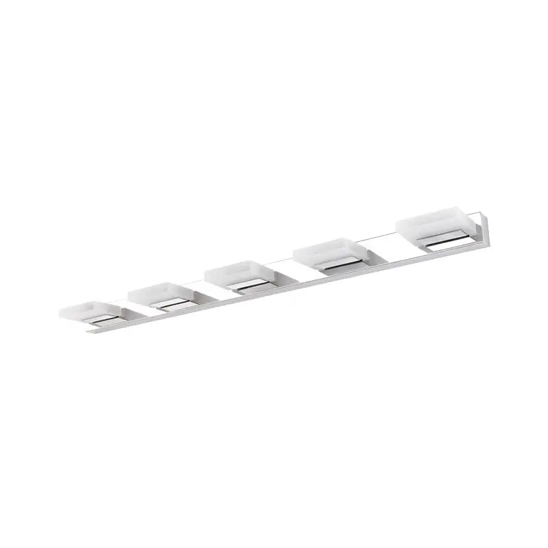 Modern chrome bathroom vanity light with acrylic shade bulb included