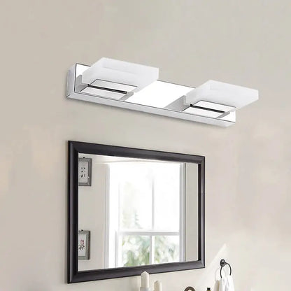 Modern chrome bathroom vanity light with acrylic shade bulb included