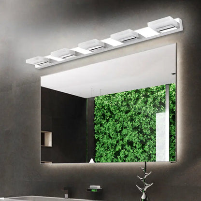 Modern chrome bathroom vanity light with acrylic shade bulb included