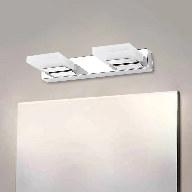 Modern chrome bathroom vanity light with acrylic shade bulb included