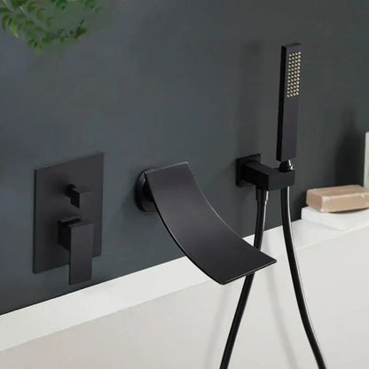 Modern chrome bathtub faucet mixer with waterfall spout for bathroom