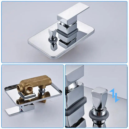 Modern chrome bathtub faucet mixer with waterfall spout for bathroom