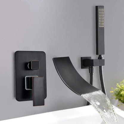 Modern chrome bathtub faucet mixer with waterfall spout for bathroom