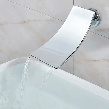 Modern chrome bathtub faucet mixer with waterfall spout for bathroom