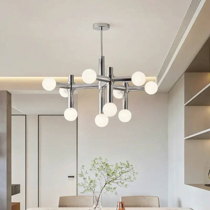 Modern chrome bauhaus glass hanging ceiling lamps for living room