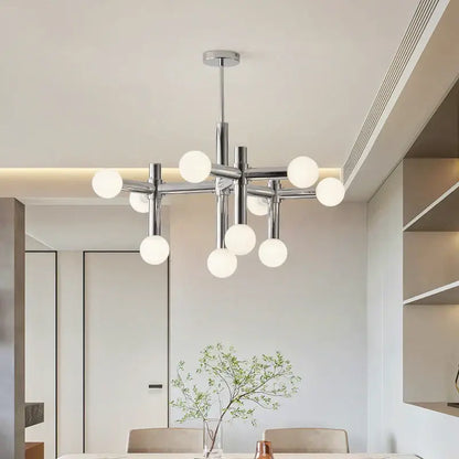 Modern chrome bauhaus glass hanging ceiling lamps for living room