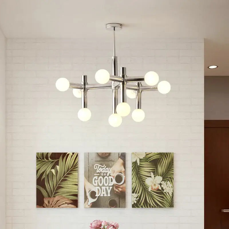 Modern chrome bauhaus glass hanging ceiling lamps for living room