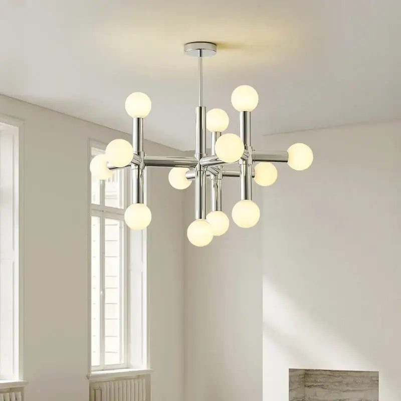 Modern chrome bauhaus glass hanging ceiling lamps for living room