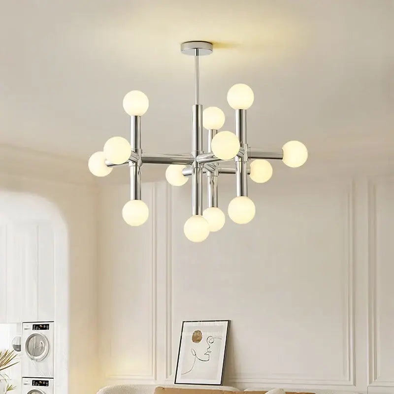 Modern chrome bauhaus glass hanging ceiling lamps for living room