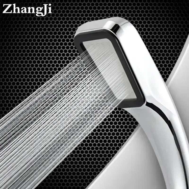 Modern chrome & black 300 holes high pressure shower head bathroom