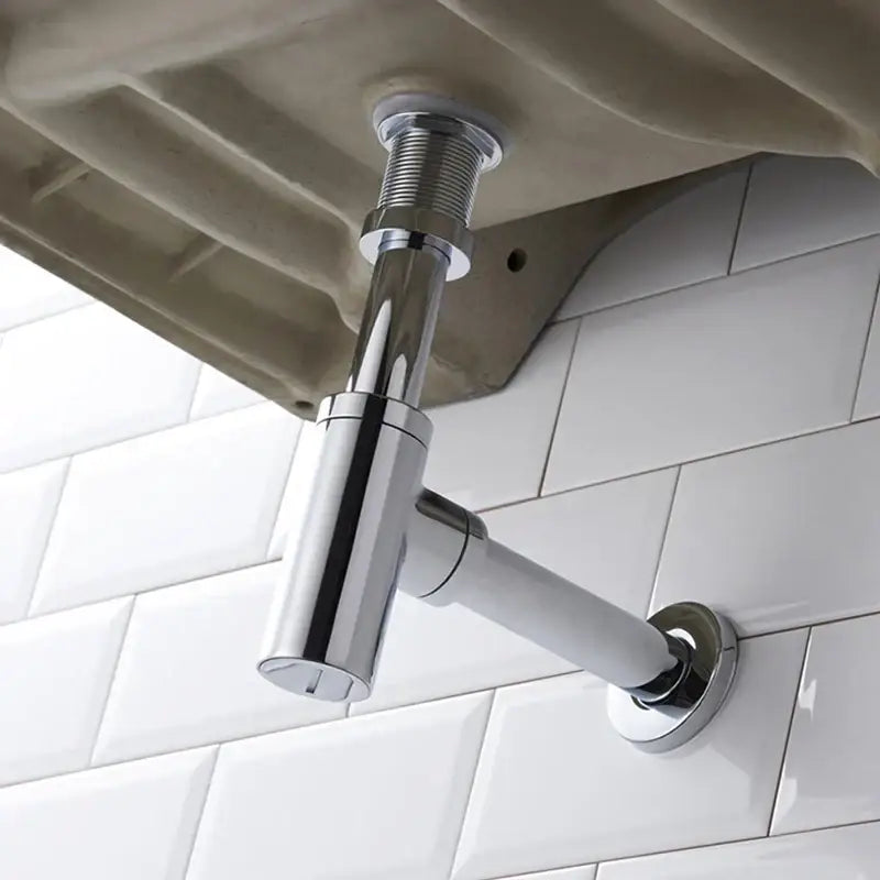 Modern chrome & black basin sink drain kit bathroom waste assembly