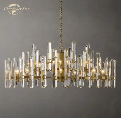 Modern chrome black metal crystal chandelier bedroom pendant light