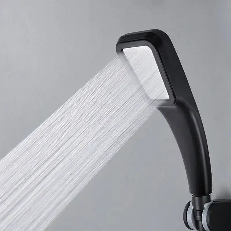 Modern chrome & black rainfall shower head bathroom handheld