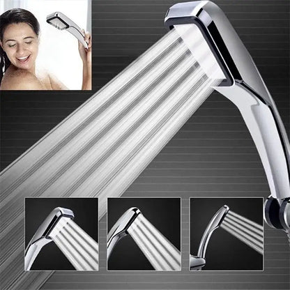Modern chrome & black rainfall shower head bathroom handheld