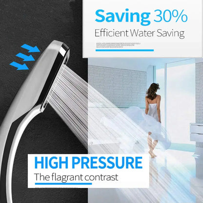 Modern chrome & black rainfall shower head bathroom handheld