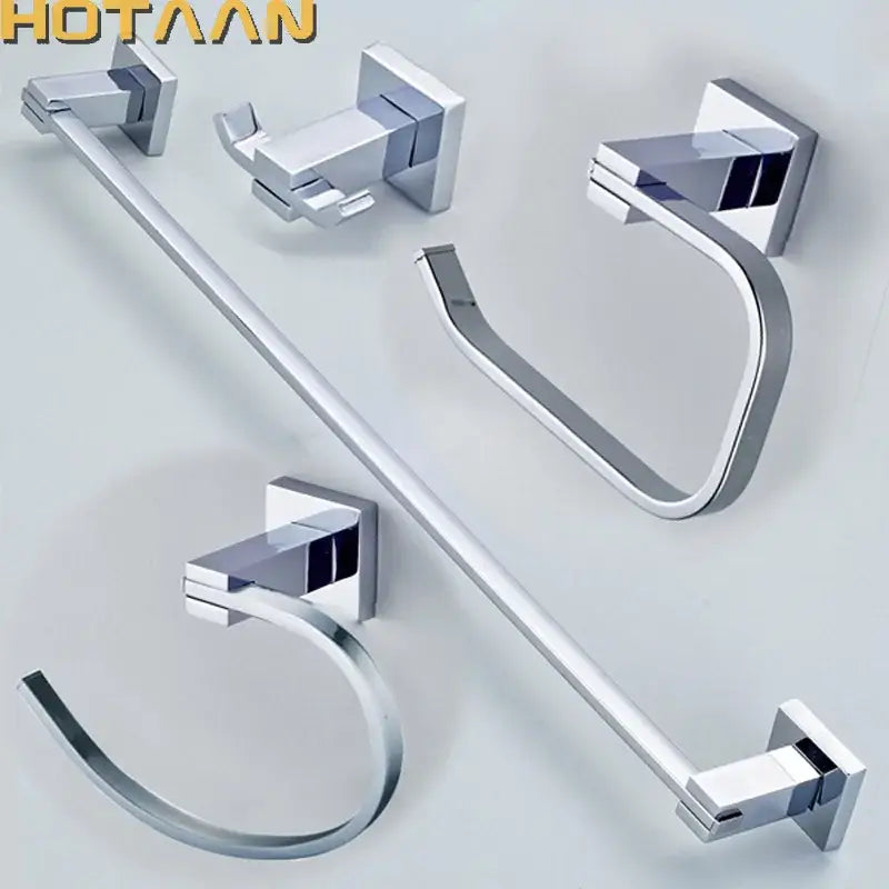 Modern chrome & blue stainless steel double hook bathroom accessories