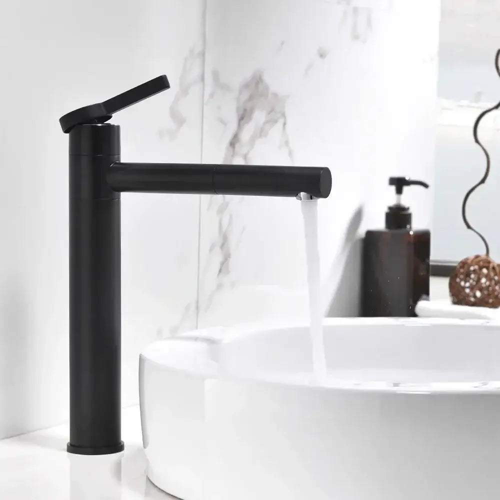 Modern chrome brass bathroom faucet vessel sink swivel spout tap