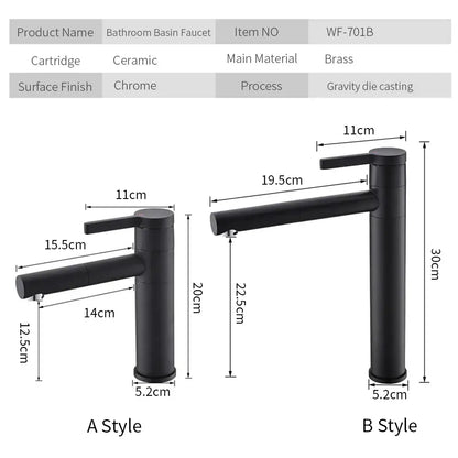 Modern chrome brass bathroom faucet vessel sink swivel spout tap