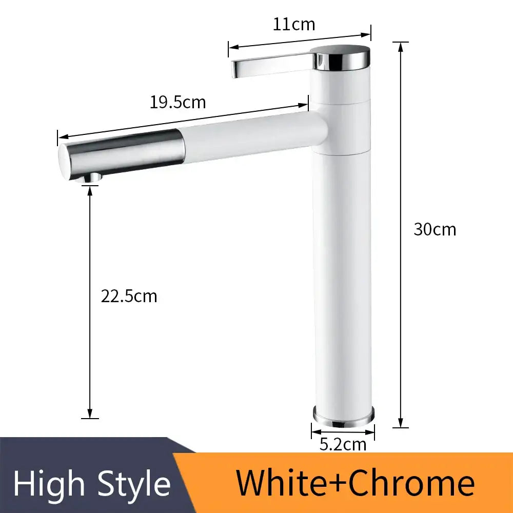 Modern chrome brass bathroom faucet vessel sink swivel spout tap