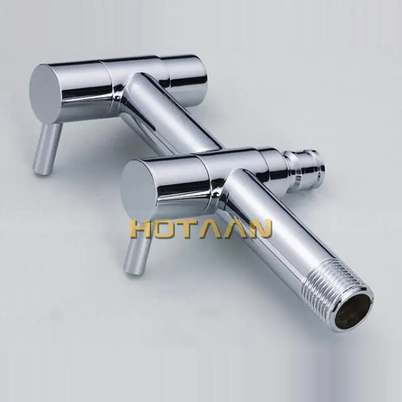 Modern chrome brass dual hole garden faucet for kitchen and toilet