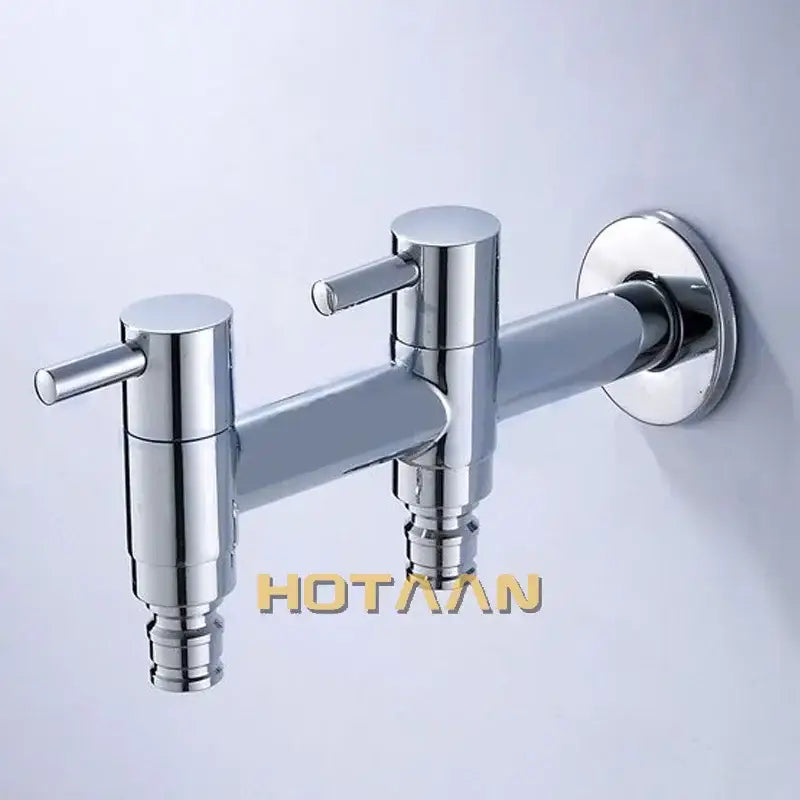 Modern chrome brass dual hole garden faucet for kitchen and toilet