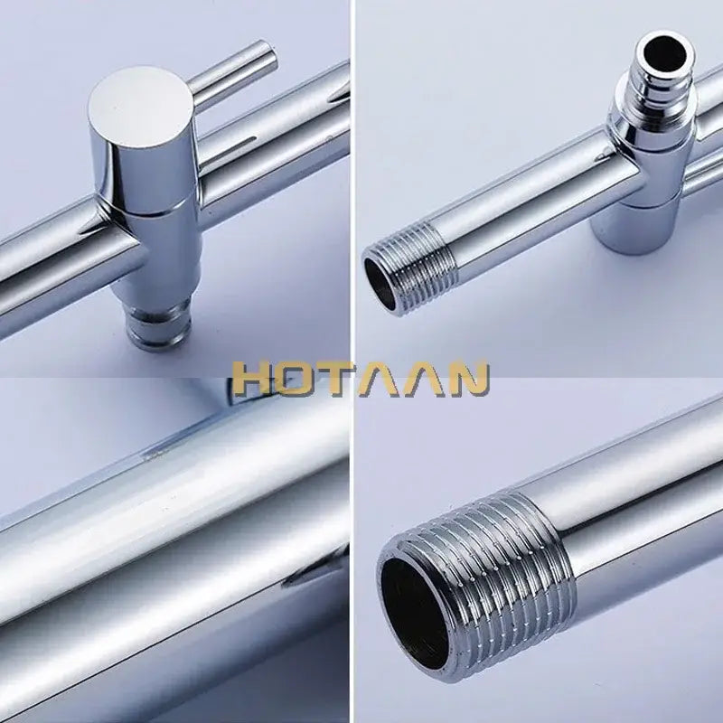 Modern chrome brass dual hole garden faucet for kitchen and toilet