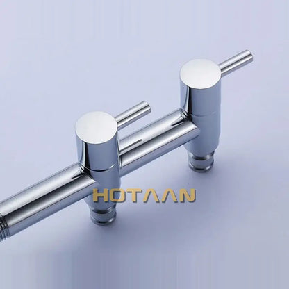 Modern chrome brass dual hole garden faucet for kitchen and toilet