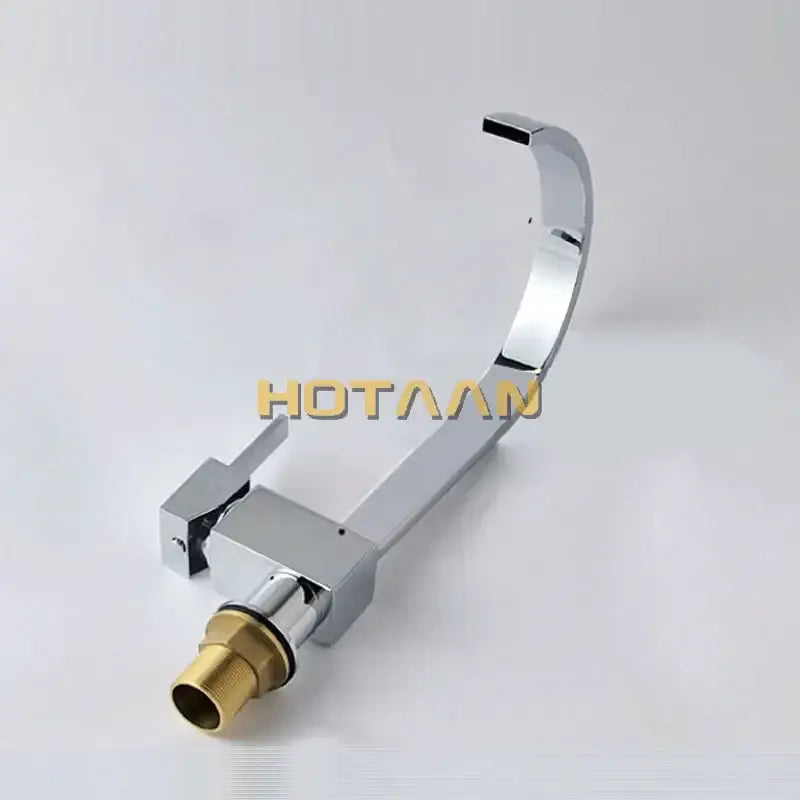 Modern chrome & brass dual hole kitchen tap