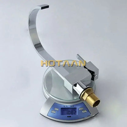 Modern chrome & brass dual hole kitchen tap