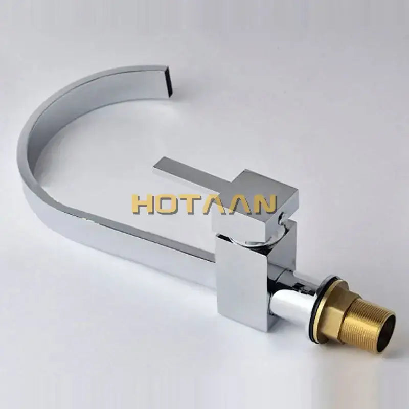 Modern chrome & brass dual hole kitchen tap