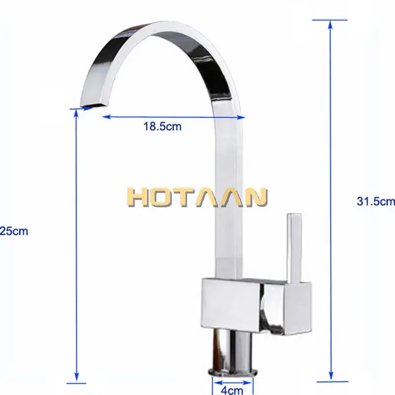 Modern chrome & brass dual hole kitchen tap