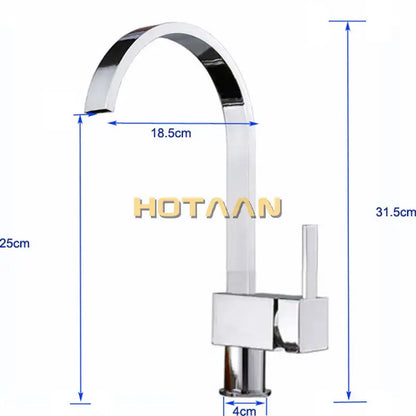 Modern chrome & brass dual hole kitchen tap