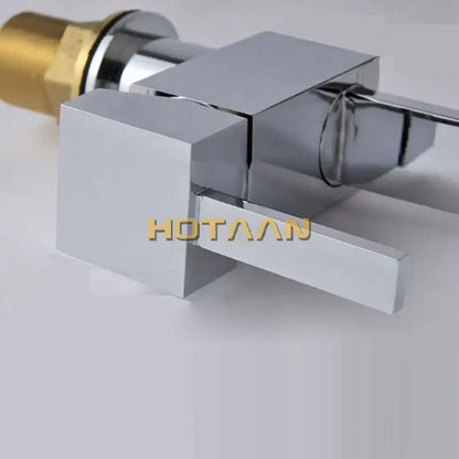 Modern chrome & brass dual hole kitchen tap