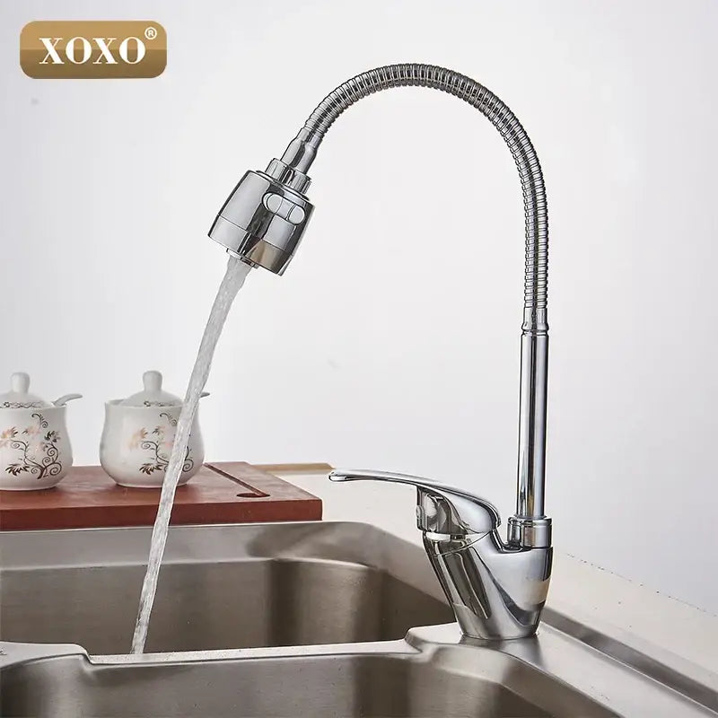 Modern chrome brass kitchen faucet with multifunction pull down spray