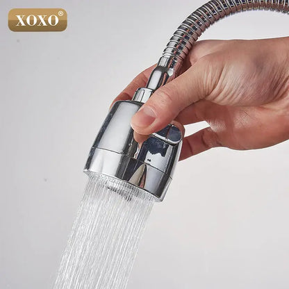 Modern chrome brass kitchen faucet with multifunction pull down spray
