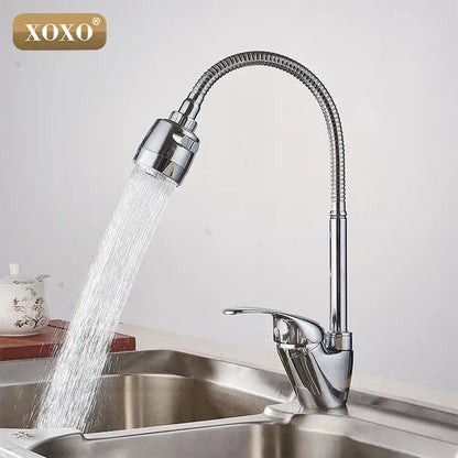 Modern chrome brass kitchen faucet with multifunction pull down spray