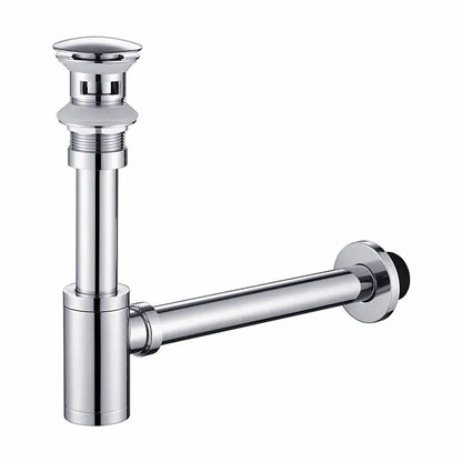 Modern chrome brass round bottle trap bathroom sink drain pipe