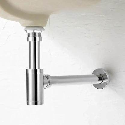 Modern chrome brass round bottle trap bathroom sink drain pipe