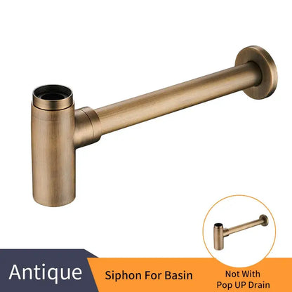 Modern chrome brass round bottle trap bathroom sink drain pipe