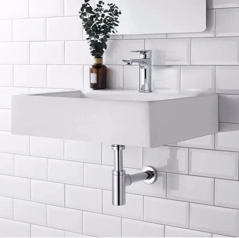 Modern chrome brass round bottle trap bathroom sink drain pipe