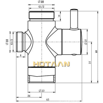Modern chrome brass shattaf sprayer diverter for bathroom faucet