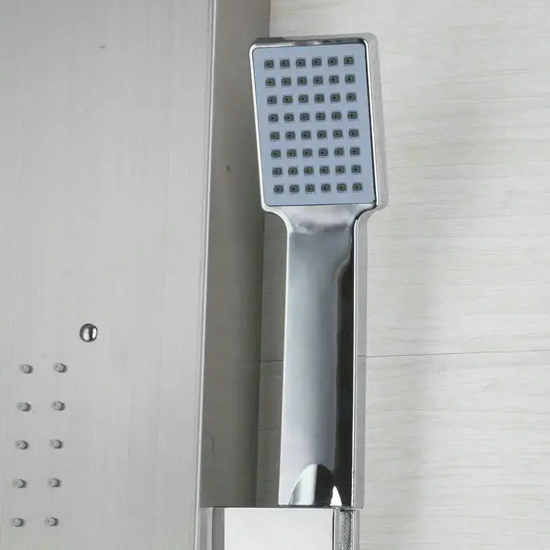 Modern chrome brass shower column with massage jets – bathroom