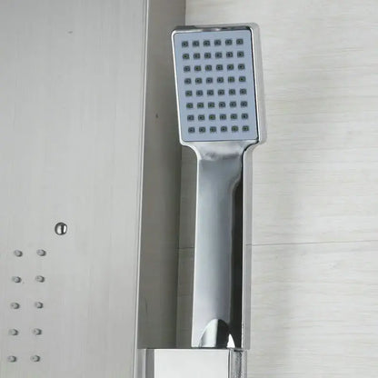 Modern chrome brass shower column with massage jets – bathroom