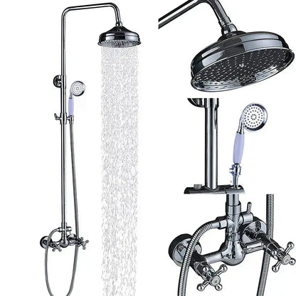 Modern chrome brass shower mixer with rainfall head bathroom system