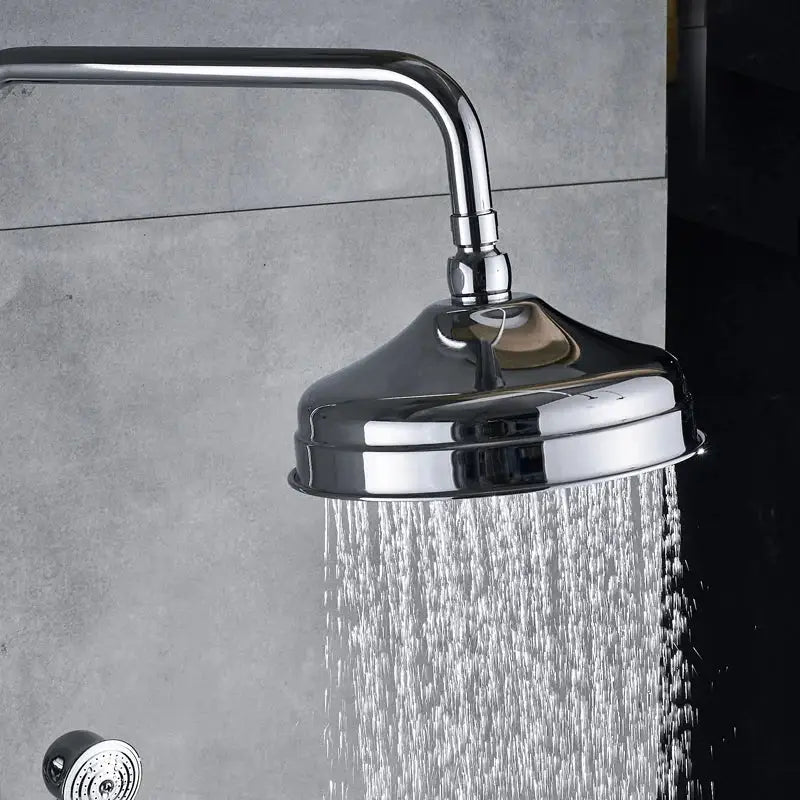 Modern chrome brass shower mixer with rainfall head bathroom system