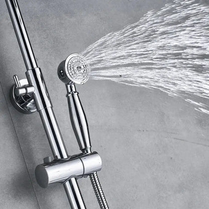 Modern chrome brass shower mixer with rainfall head bathroom system