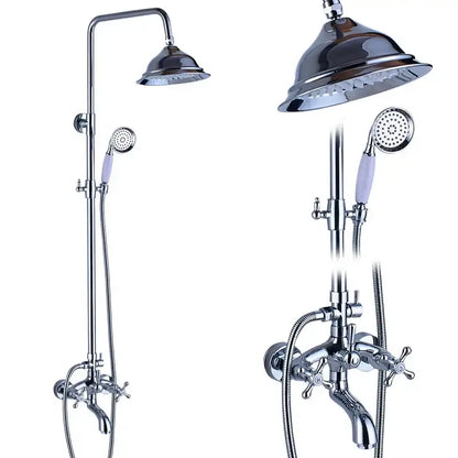 Modern chrome brass shower mixer with rainfall head bathroom system