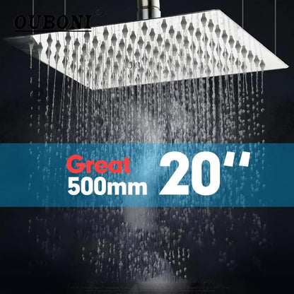 Modern chrome brass square rain shower head bathroom fixture